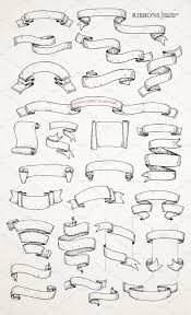 Banner Ribbon Vector Black And White Ribbon Banners Big Hand Drawn Set Banner Design Drawing Banner Drawing Ribbon Banner