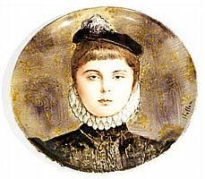 Sold at Auction: Theodore Deck, Théodore DECK (1823-1891) & Paul-Cesare  HELLEU (1859-1927) Important plat circulaire en faïence sur talon, à décor  de portrait d'une...