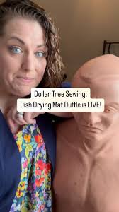 You all have been asking and asking for the Dollar Tree Dish Mat Duffle  tutorial