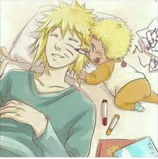Awww Naruto Drawing Whiskers On Minato S Face To Look The Same Socute Father Hokage Baby Naruto Minato Naruto Cute Naruto Drawings