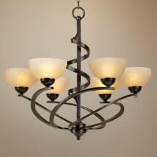 Franklin Iron Works 27 1 2 W Dark Mocha Ribbon Chandelier 48298 Lamps Plus Dining Room Chandelier Wrought Iron Chandeliers Oil Rubbed Bronze Chandelier