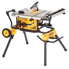 Dewalt 15 Amp Corded 10 In Job Site Table Saw With Rolling Stand Dwe7491rs The Home Depot Jobsite Table Saw Portable Table Saw Table Saw