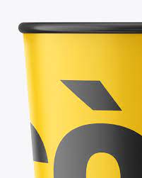 Download Opened Matte 0 5l Coffee Cup Mockup In Cup Bowl Mockups On Yellow Images Object Mockups