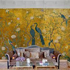 Edo By Coordonne Gold Mural Wallpaper Direct Mural Wallpaper Chinoiserie Wallpaper Wall Decor Design