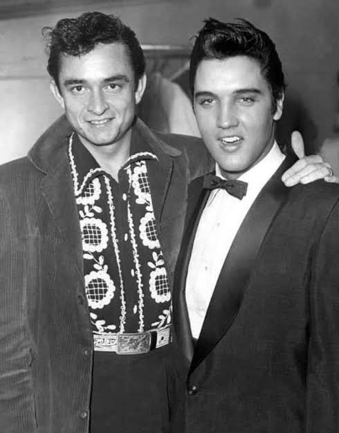 Johnny Cash and Elvis Presley in 1956.
