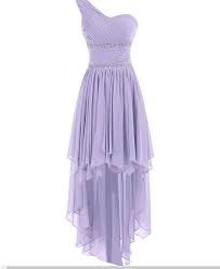 Lavender High Low Chiffon Pleated Evening Dress Featuring Ruched One Shoulder Bodice With Beaded Embellishments High Low Prom Dresses Gray Chiffon Bridesmaid Dress Light Purple Prom Dress