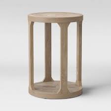 Castalia Round Accent Table Natural Wood Threshold Wood Accent Table Round Accent Table Natural Wood Coffee Table