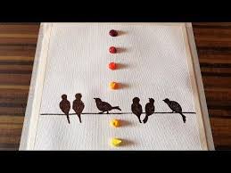 Diy Birds On A Wire Painting Birds On The Wire Easy Acrylic Painting Demo For Beginners Diy Youtube In 2020 Easy Canvas Painting Diy Simple Acrylic Paintings Painting Demo