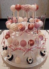 Rose Gold Wedding Cake Pops Rose Gold Wedding Cakes Wedding Cake Pops Wedding Cake Pops Favors