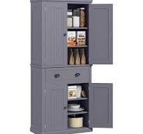 Amazon.com: HOMCOM 72" Traditional Kitchen Pantry Cabinet ...