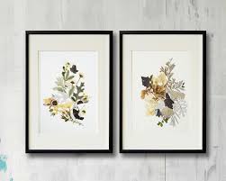 Set Of 2 Framed Prints Plant Art Contemporary Art Dry Flower Etsy Framed Floral Prints Pressed Flower Art Picture Frames Framed Botanical Prints