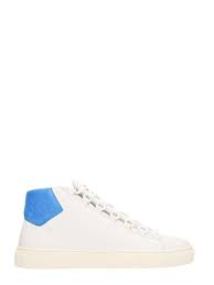 balenciaga arena high leather white blue sneakers