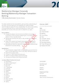 To work as a bank relationship manager, you have to possess a degree in a degree in a discipline related to banking. Relationship Manager Corporate Jobs In U Bank 2021 Job Advertisement Pakistan
