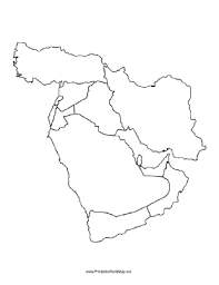 Kindergarteners and preschoolers are ready to learn. Small Blank Map Of The Middle East With Borders Indicated Middle East Map Blank Map Middle East Map Printable