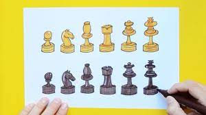 How To Draw Chess Pieces - Youtube