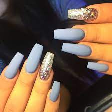 It is such a versatile color and it can look trendy, edgy or even elegant. Baby Blue Matte Nails Light Blue Acrylic Nails Matte