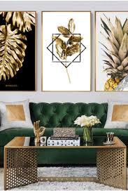 Wohninspiration Leinwand Malerei Goldene Ananas Monstera Pflanze In 2020 Wandkunst Wohnzimmer Kunst Furs Wohnzimmer Dekor