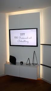 Latest Free How To Build A Tv Back Wall With Glow And Kitchen Cabinets Yourself Ideas A Concept Goes Through The Sites Tv Wall Wall Mounted Tv Ikea