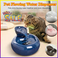 New Four Colors Leaf Porcelain Automatic Circulating Water Dispenser Pet Water Lotus Fountain Pet Supplies Wish Pet Water Fountain Cat Water Fountain Water Dispenser