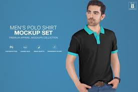 Mens Polo T Shirt Mockup Set Advertise Advertising Apparel Blank Branding Casual Fashion Isolated Life In 2020 Shirt Mockup Clothing Mockup Mens Polo T Shirts