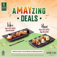 Sushi Tei Surabaya & Malang Promo aMAYzing Deals - Harga Spesial Ishu & Ume  mulai dari Rp. 52.000