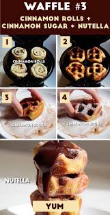 The Churro Waffle Cinnamon Rolls Cinnamon Sugar Nutella Drizzle With Images Waffle Maker Recipes Waffle Iron Recipes Dessert Recipes