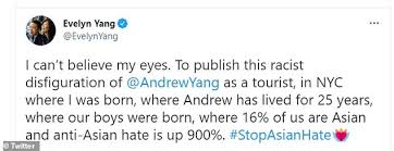 He said, it's my stop so times square. Andrew Yang S Wife Is Fooling New York Daily News Over A Racist Cartoon Depicting Him As A Tourist