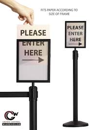 Crowd Control Warehouse Stanchion Post Top Sign Frame, 7 x 11 Inch  Horizontal Black Steel: Amazon.com: Industrial & Scientific