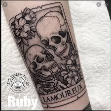 Pin By Macie Hulsey On Tattoos In 2020 Tarot Tattoo Tattoos For Lovers Skull Couple Tattoo