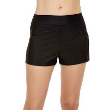 Time And Tru Women S Full Coverage Shirred Swim Shorts Walmart Com Swim Shorts Women Shorts