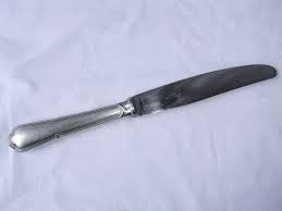 Couteau Ancien Metal Argente Ercuis France Lame Inox Poincon Entremet Filet Couteau Inox Metal Argente