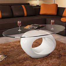 Featuring a glam style, this accent piece will refresh your living room decor and become your favorite conversation starter in. Coffee Table With Oval Glass Top High Gloss White Coffee Table Set Coffee Tables The Tabletop Glass Is Tempered For Safet Arredamento Arredamento Casa Tavolini