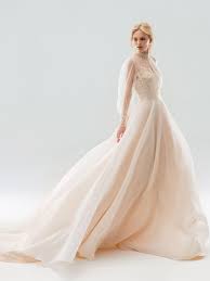 Papilio Bishop Sleeved Wedding Dress With High Neckline And Lace Embroidery Wedding Dresses Unique Wedding Dress Sleeves Wedding Dresses Simple