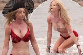That horrible scrote would bang anything. Topless Lauren Harries Takes A Dip In The Ocean Ahead Of Her Celebrity Big Brother Comeback Mirror Online