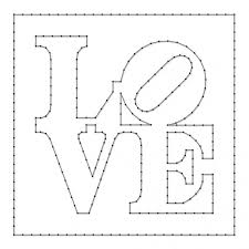 Love Quadratisch Schablone Fadenbilder Musterkunst Kunst Garn