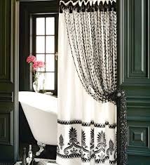 Black And White Bathroom Window Curtains Black And White Shower Curtain W Tieback Elegant Shower Curtains Luxury Shower Curtain Black Shower Curtains