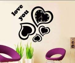 ساعات الحائط ليست فقط لإخبار الوقت ولكنها سرعان ما أصبحت عنصرا زخرفيا قيما ساعة حائط تابلوه قلوب ديكور مصنوعة من خشب الـ Mdf 4 Home Decor Decals Decor Minnie