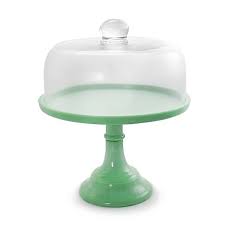 Exquisite glass cake display stands with lid. Gibson Home 10 Stoneware Cake Stand With Glass Dome Cover Green Target