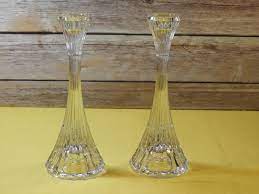 5 out of 5 stars. Vintage Mikasa Crystal Candlestick Holders Glass Park Lane T9997 339 Candle Decorative Candle Art Ribbed Concave Round Made In Austria