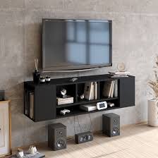 An industrial look tv stands the clean lines of this wall mounted tv stand to make it ideal for a minimalist style living room or family room. Ebern Designs Abbie James Floating Tv Stand For Tvs Up To 70 Reviews Wayfair