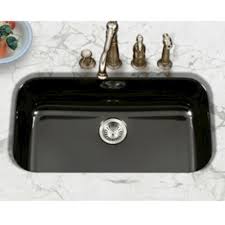 H bathroom vanity in espresso with single basin top in white. Houzer Undermount 31 Black Porcelain Enameled Steel Single Bowl Kitchen Sink At Menards