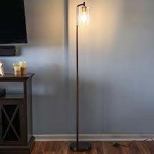 Brightech Elizabeth Edison Floor Lamp For Living Room Bedroom Standing Industrial Light With Hanging Gl In 2020 Industrial Floor Lamps Floor Lamp Edison Floor Lamp