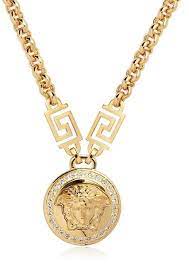 Versace halskette herren dg18558djmtkvo oro. Versace Medusa Crystals Gold Plated Necklace In Gold Lyst Versace Jewelry Gold Chains For Men Chains For Men