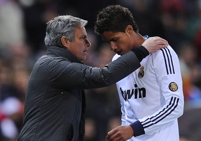 Image result for raphael varane and mourinho"