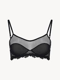 Brassière sans armatures et sans rembourrage en forme de haut. Brassiere En Tulle Stretch Noir La Perla France