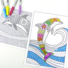 Each printable highlights a word that starts. Free Colouring Pages For Grown Ups Dolphins Red Ted Art Make Crafting With Kids Easy Fun