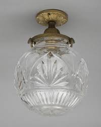 This is about 4 overall height, 4 across the flared out. Antique Cut Glass Ceiling Light Antique Light Fixtures