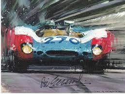 Targa Florio 1969 Nicholas Watts Greeting Card Hand Signed By Vic Vicelford Com Legends Of Motorsports Memorabilia Auto Racing Art Vintage Racing Poster Truck Art