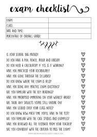 Exam Checklist School Study Tips High School Hacks School Essentials