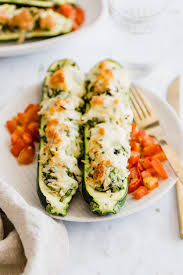 Recreate the glorious loaded baked potato with this healthy twist. Vegetarian Stuffed Zucchini Boats With Rice Gefullte Zucchini Vegetarisch Vegetarisch Gefullte Zucchini Rezepte
